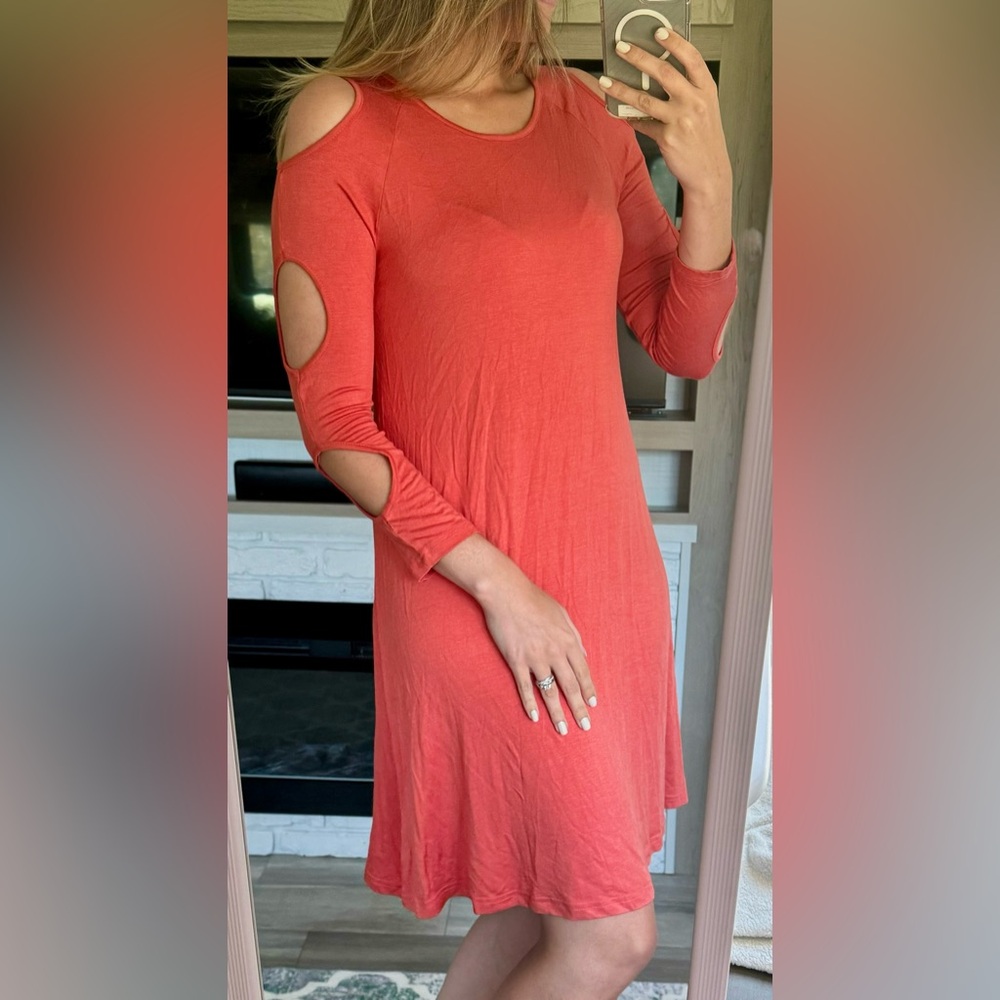 Simply Southern | Orange Cut Out Sleeve Dress | Size S